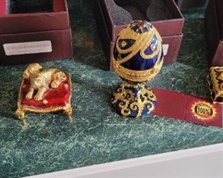 Faberge-style trinket boxes w/original boxes