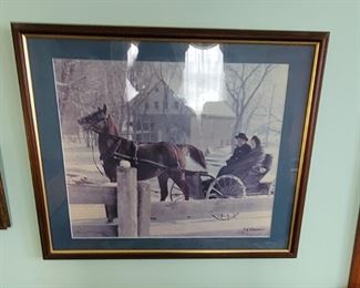 Many James A. Warner Amish photographs- one of the few people allowed to photograph them.  Signed, matted and framed.  Owner has negatives and sole reproduction rights.  Could be interested in selling!