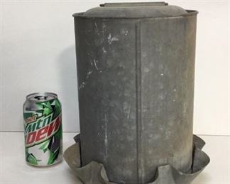 Antique Galvanized Chicken Feeder
