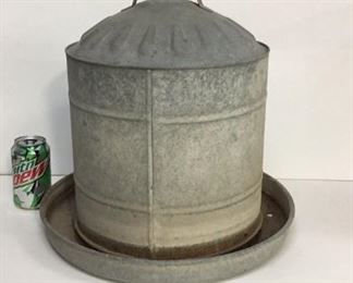 Antique Galvanized Chicken Waterer