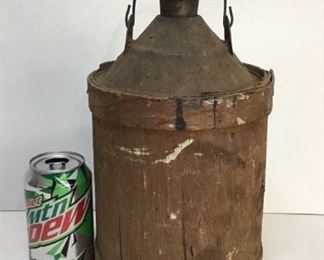 Antique tin gas can