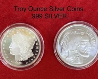 .999 One 1 Ounce Silver Coins