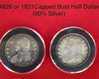 1826 or 1831 Capped Bust Half Dollars