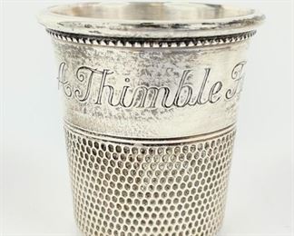 43 Grams Fine Sterling Silver 'Only A Thimble Full' Shot Glass