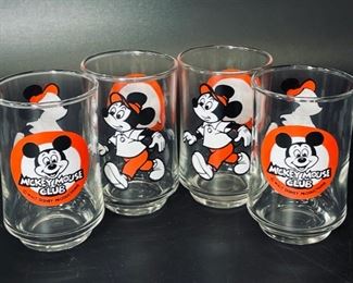 WALT DISNEY MICKEY MOUSE BY LIBBEY GLASS TUMBLERS small likely for kids