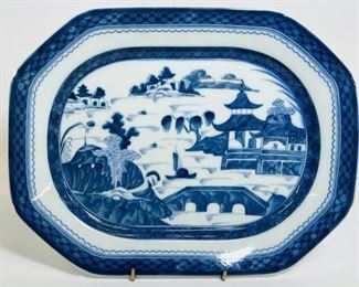 Mottahedeh Vista Alegre VA Historic Charleston Reproductions Asian Blue Canton Platter 