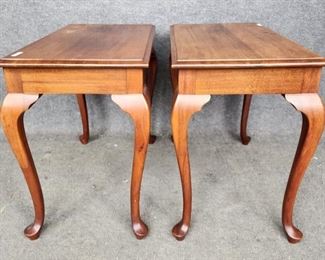 Pair of 20th Century Queen Anne Style Side Tables