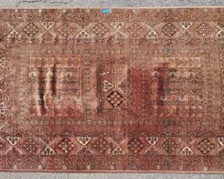 Vintage Persian Wool Area Rug Hand Knotted - browns, cream, peach, neutral