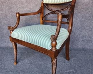 Fancy Century Furniture Carved Arm Chair High Quality Upholstery