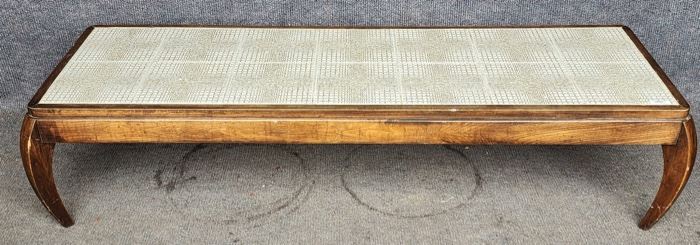 Mid Century Asian Style Tile Top Coffee Table