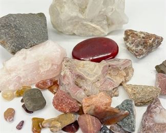 Beautiful Collection Of Rose Quartz, Agate & Mixed Mineral Rocks