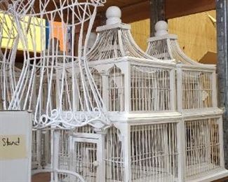 Several bird cage sets, small/larger