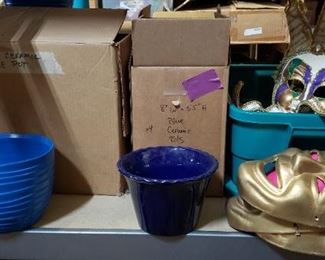 Plant pottery, many available and Masks