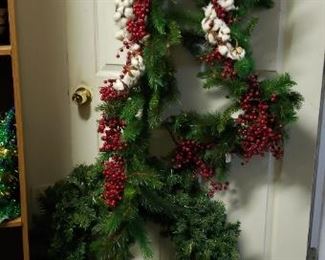 more wreaths and cotton garland