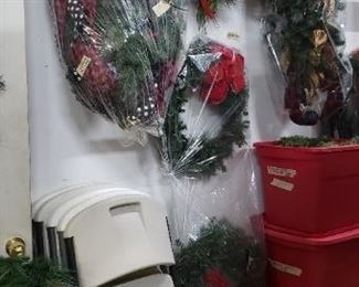 pre-decorated wreaths and garland