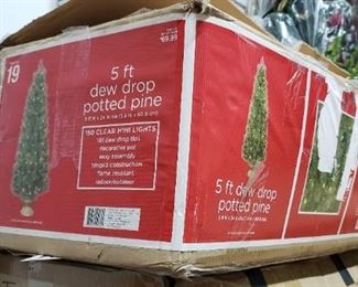  boxed faux Christmas trees. Some pre-lit, vary hts and conditions.