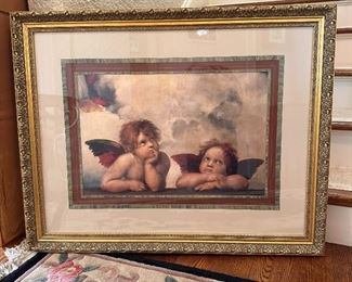 Madonna Double Cherubs, Raphael 34" x 26"