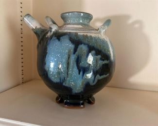 Large pottery teapot