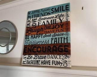 Happy sayings on canvas 18" x 15"