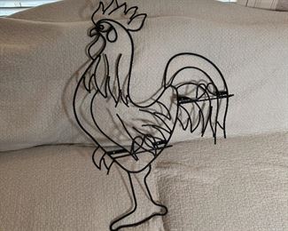 Wire rooster plate holder 30"H