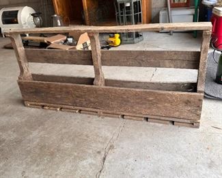 Wine bottle rack from repurposed pallet 18"H x 40"W