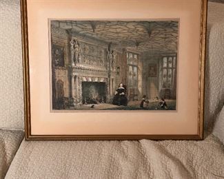 Drawing Room Loseley Near Guildford Surrey by Nash Lithograph 24" x 18"
