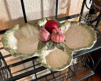 Seymour Manning Italian cabbage leaf serving dish 16"W