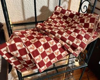 Rooster table runner and small kitchen window valance
