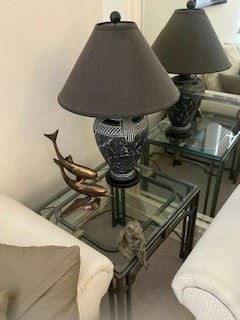 Matching Side Tables and Lamps. 