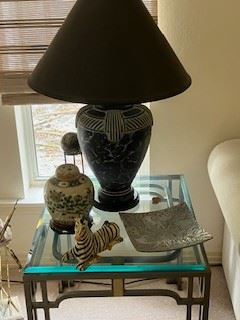 Set of Two - End Tables and Lamps 