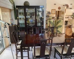 Beautiful for Entertaining. Six Chairs - Table Extender Insert and Matching China Cabinet.  