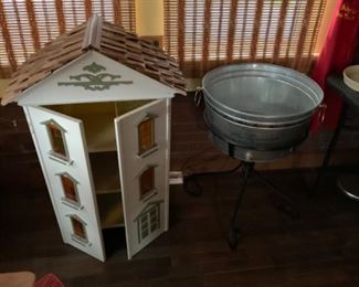 TALL WOOD DOLL HOUS, BUDWEISER ICE BUCKET