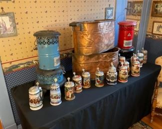 ANTIQUE HEATERS, AND COPPER BOILERS
