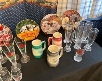 BEER GLASSES AND COLLECTOR PLATES