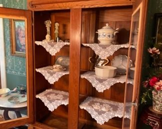 OAK WALDROBE ,TURNED INTO A CHINA HUTCH