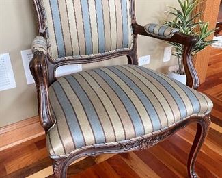 Striped arm chair, 27"W x 21"D x 40"H,  $150