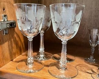 4 small etched wine glasses, was $20, NOW $14