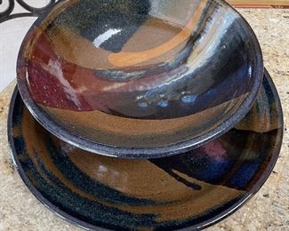 Lakeview Pottery Bowl (11" Diameter) & Platter(14" Diameter),  was $38, NOW $24