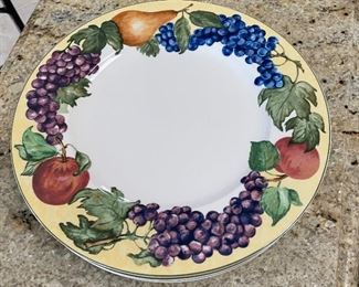 Set of 6 fruit rimmed plates, 11" diameter,  was $14, NOW $10