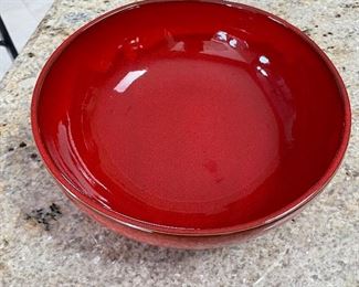 Large red bowl, 9" diameter,  $10