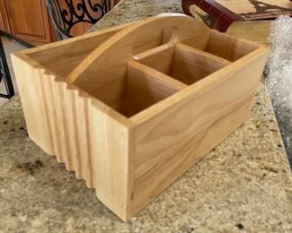 Wood utensil holder, 10"W x 7"D x 5"H,  was$9, NOW $7