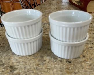 4 white ramekin bowls,  $6
