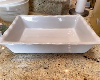 White crimped-edge baking dish, 10" x 14",  $9