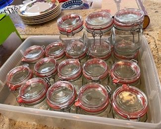 Glass Jars with airtight & hinged lid - 17 available -  was $5 each, NOW $3 each