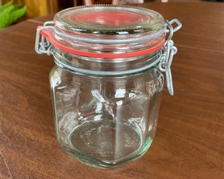Glass Jars with airtight & hinged lid - 17 available -  was $5 each, NOW $3 each
