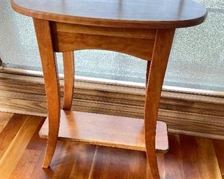 Wood oval accent table, 22"W x 11"D x 28"H,  $48