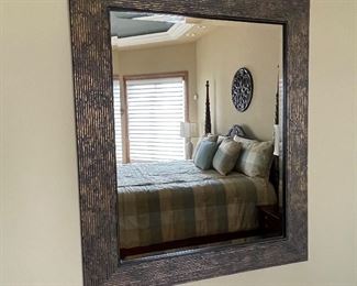 Dark Gray & gold mirror, rectangle, 29.5"W x 35"H,  ws $40, NOW $35