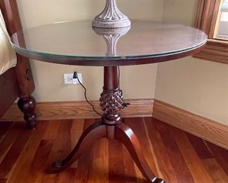 Round "pineapple" table w/protective glass, 28" diameter x 27"H,  was $195, NOW $135