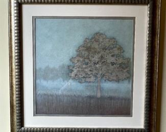 Framed picture of tree landscape, 26" x 26",  was $40, NOW $32