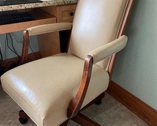 Leather desk chair (slight crazing on seat), 23" x 23" x 40"H,  $125